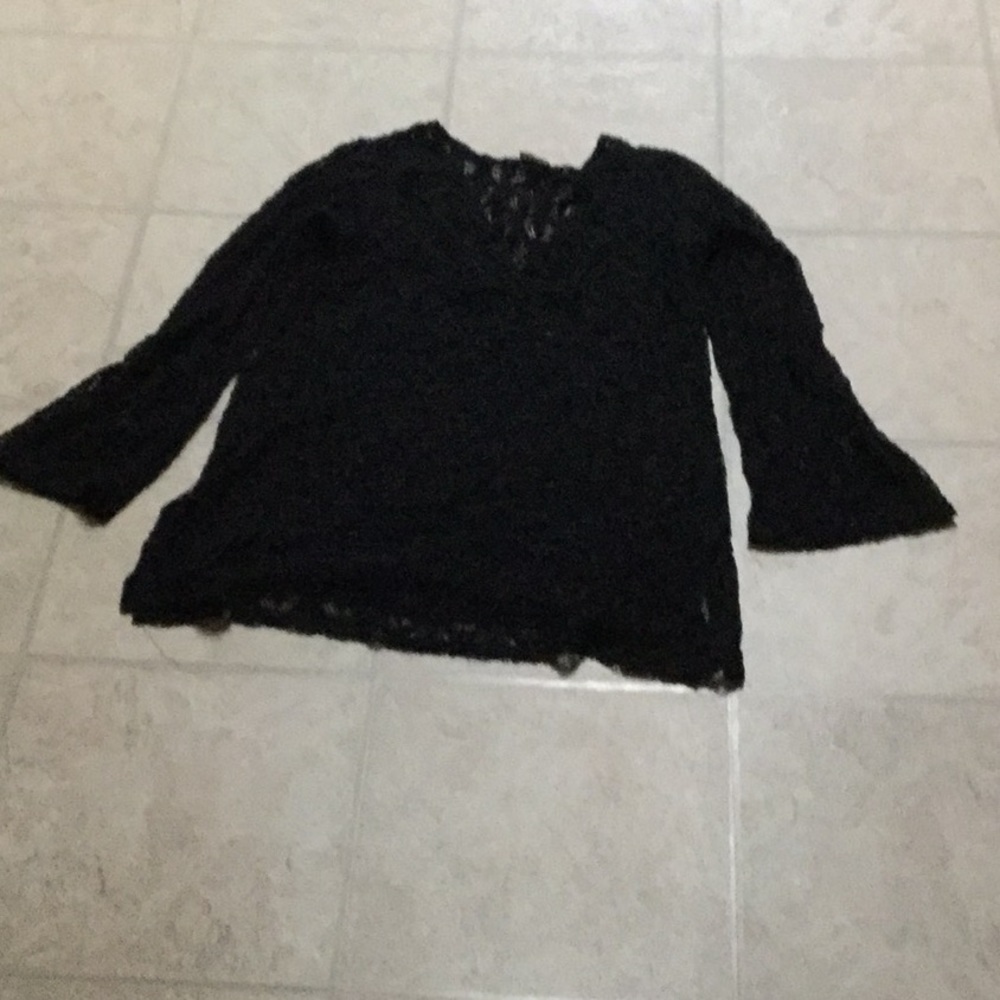 Lacey cut out bell sleeve shirt